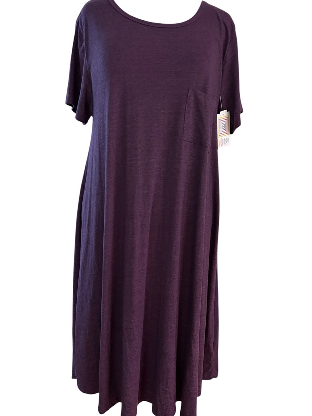 LuLaRoe 3XL Carly Dress Eggplant Purple Plum Soft New NWT Sz 24-26